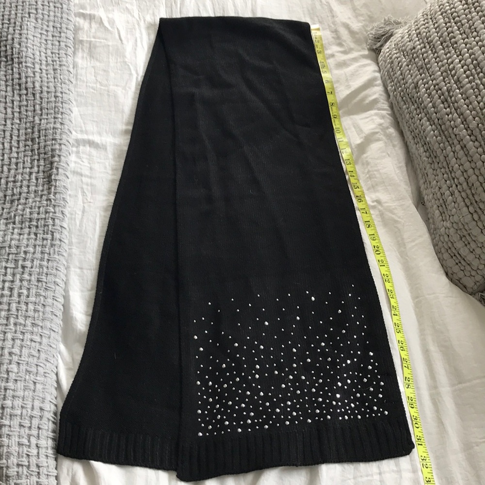 Charming Charlie Black & Bejeweled Scarf